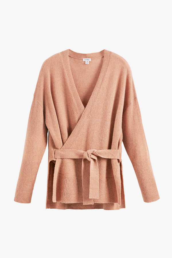 Single Origin Cashmere Wrap Sweater Apricot / Large