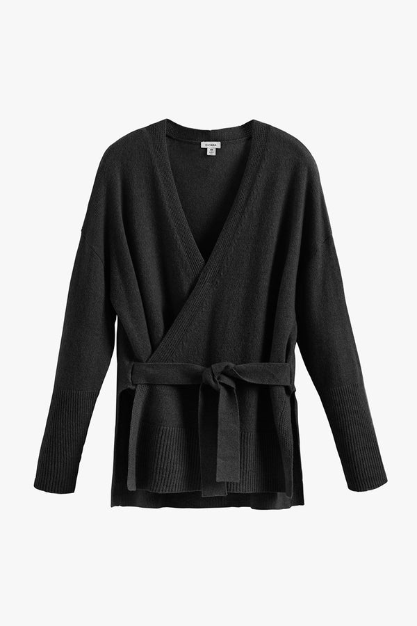 Single Origin Cashmere Wrap Sweater Black / Medium