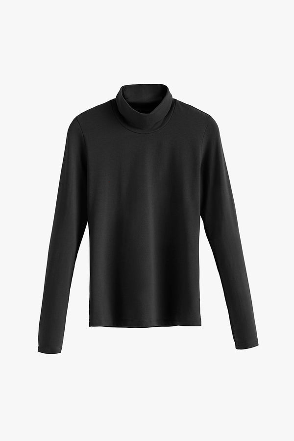 Slim Back Slit Turtleneck Tee Black / Large