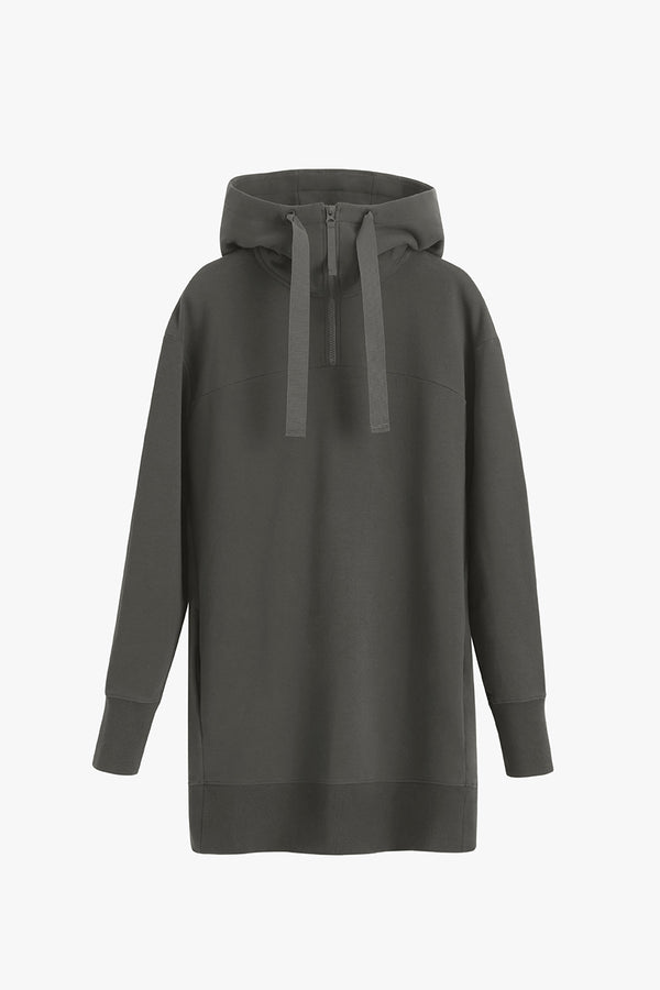 Fleece Long Hoodie Charcoal / Extra Small