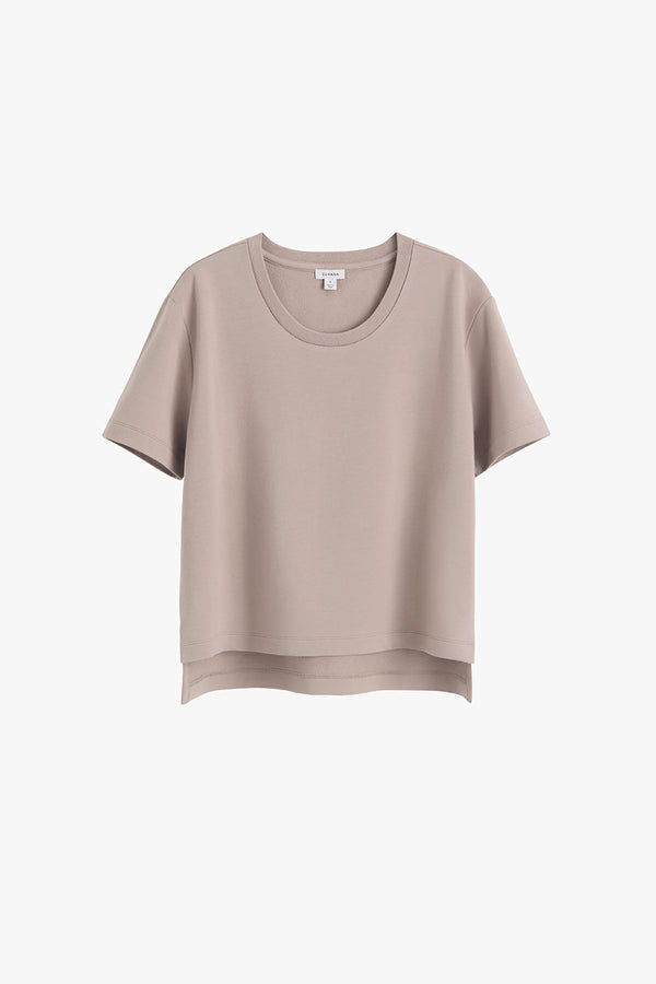 French Terry Cropped Tee Stone / Extra Large