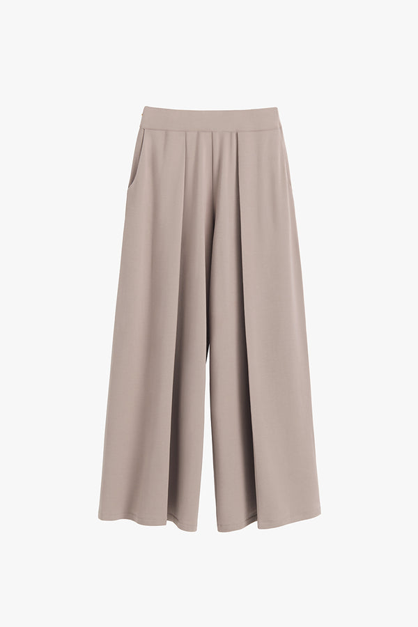 French Terry Pleated Pant Stone / Small