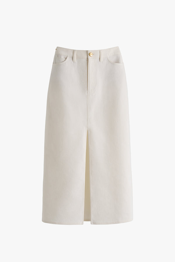 Front Slit Maxi Skirt Ecru / Extra Large