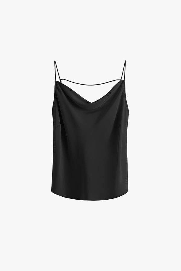 Silk Cowl Cami Black / Large