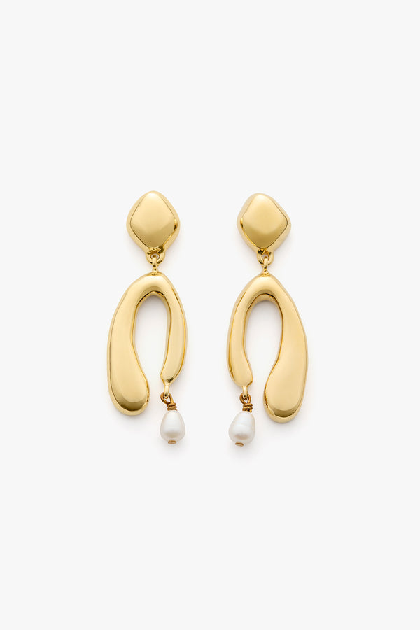 Nube Pearl Earrings Gold / One Size