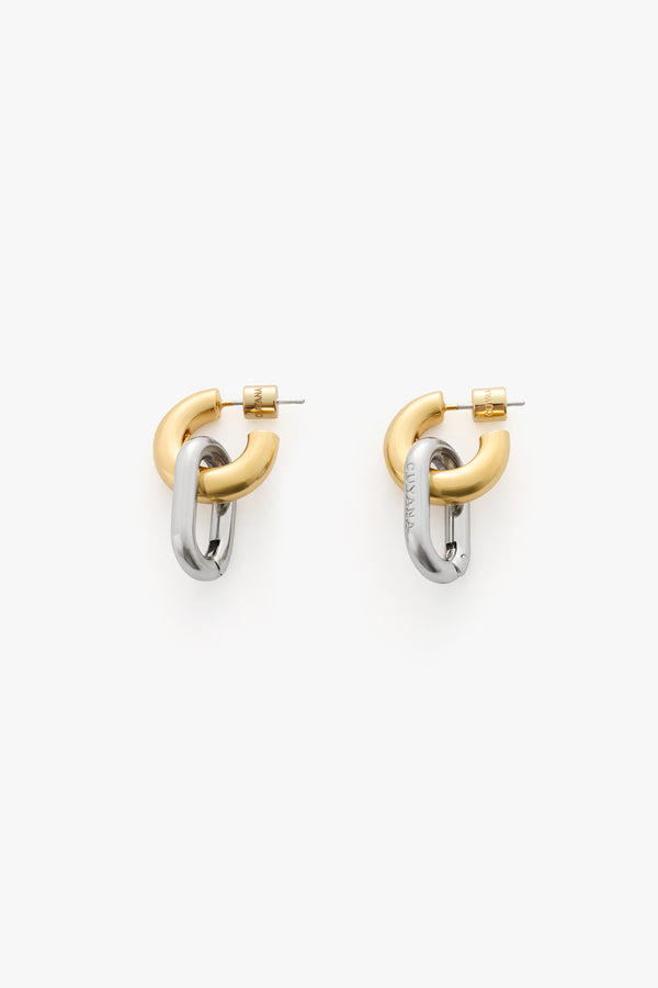 Duo Mini Hoop Earrings Gold / One Size