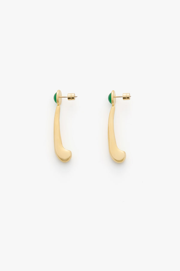 Beaded Long Lluvia Earrings Gold / One Size