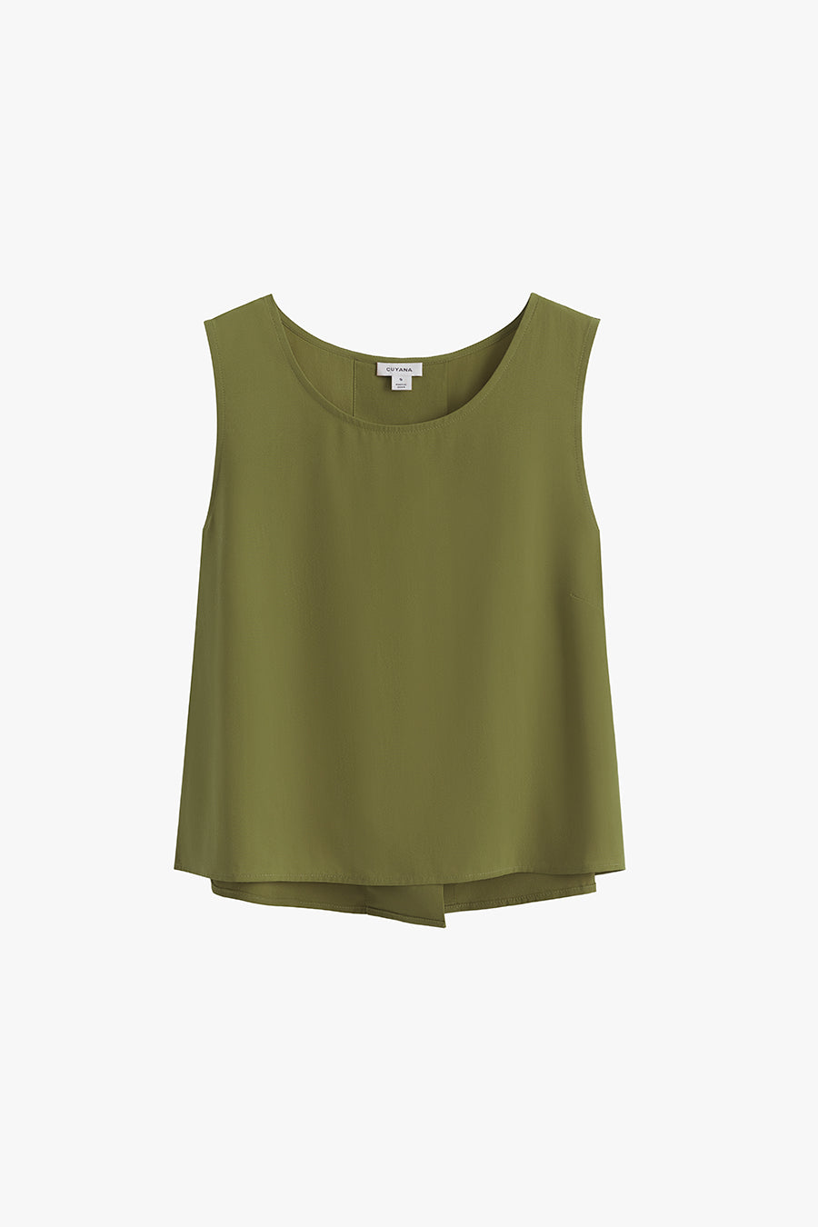 Washable Silk Cropped Overlay Tank Moss / Extra Small
