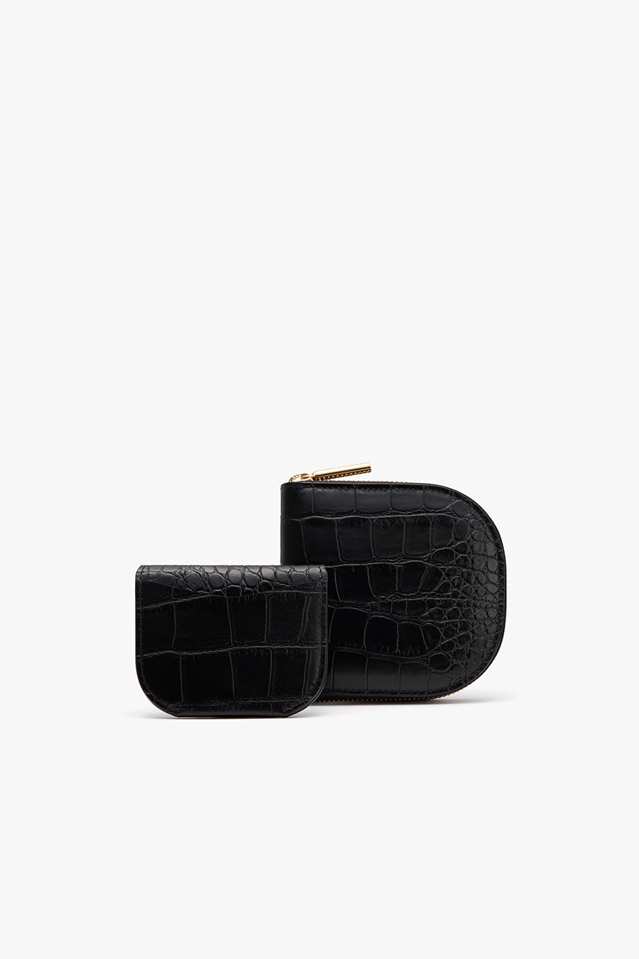 Duo Small Zip Wallet (Croco) Black / One Size