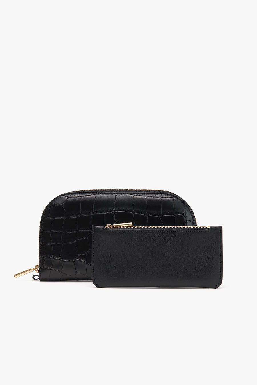 Duo Zip Wallet (Croco) Black / One Size
