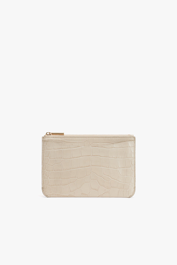 System Zipper Pouch (Croco) Stone / One Size