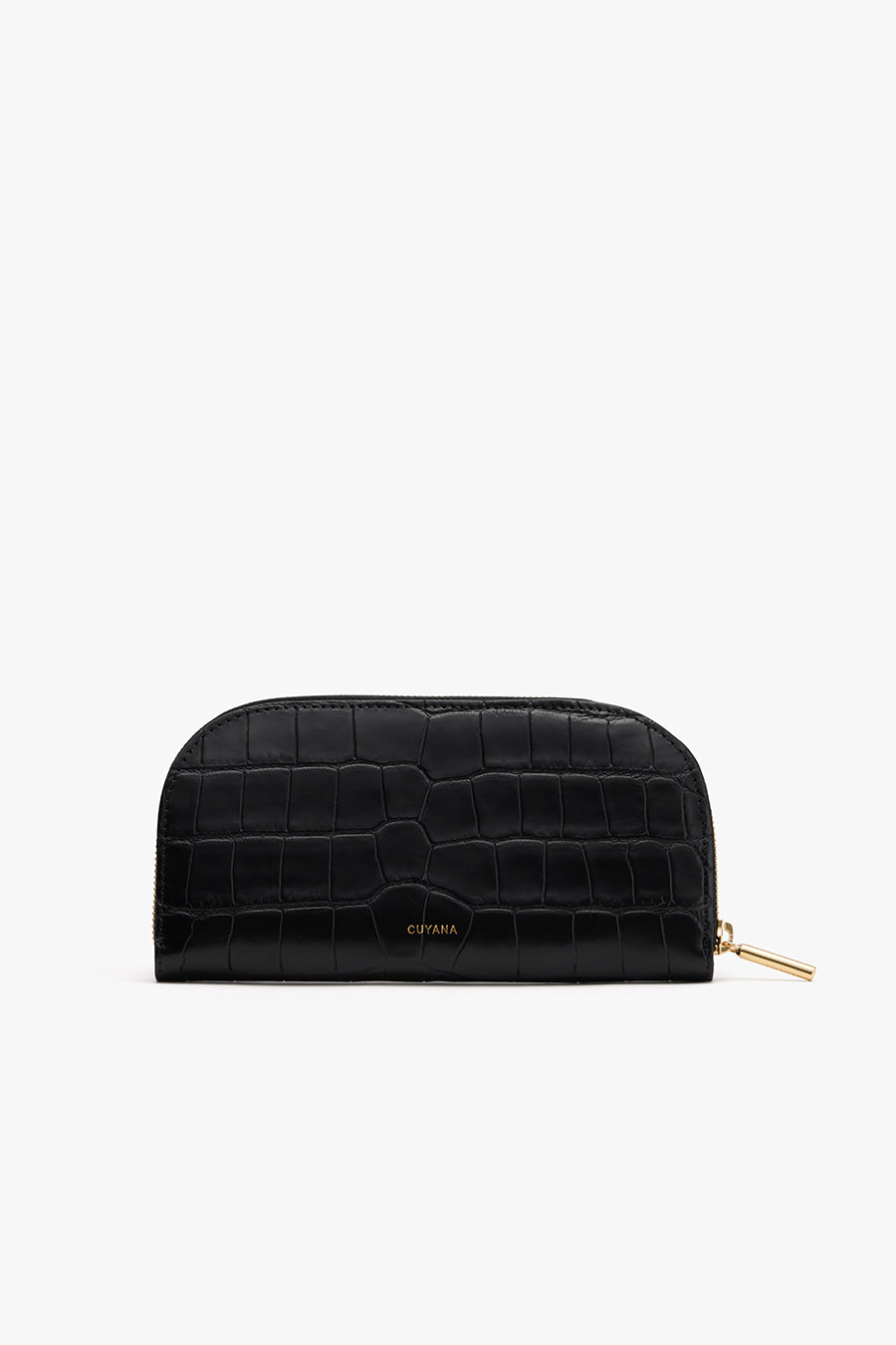 Curved Zip Wallet (Croco) Black / One Size