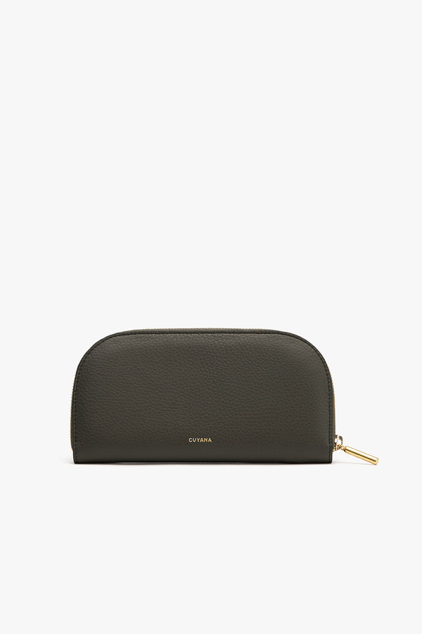 Curved Zip Wallet Dark Olive / One Size