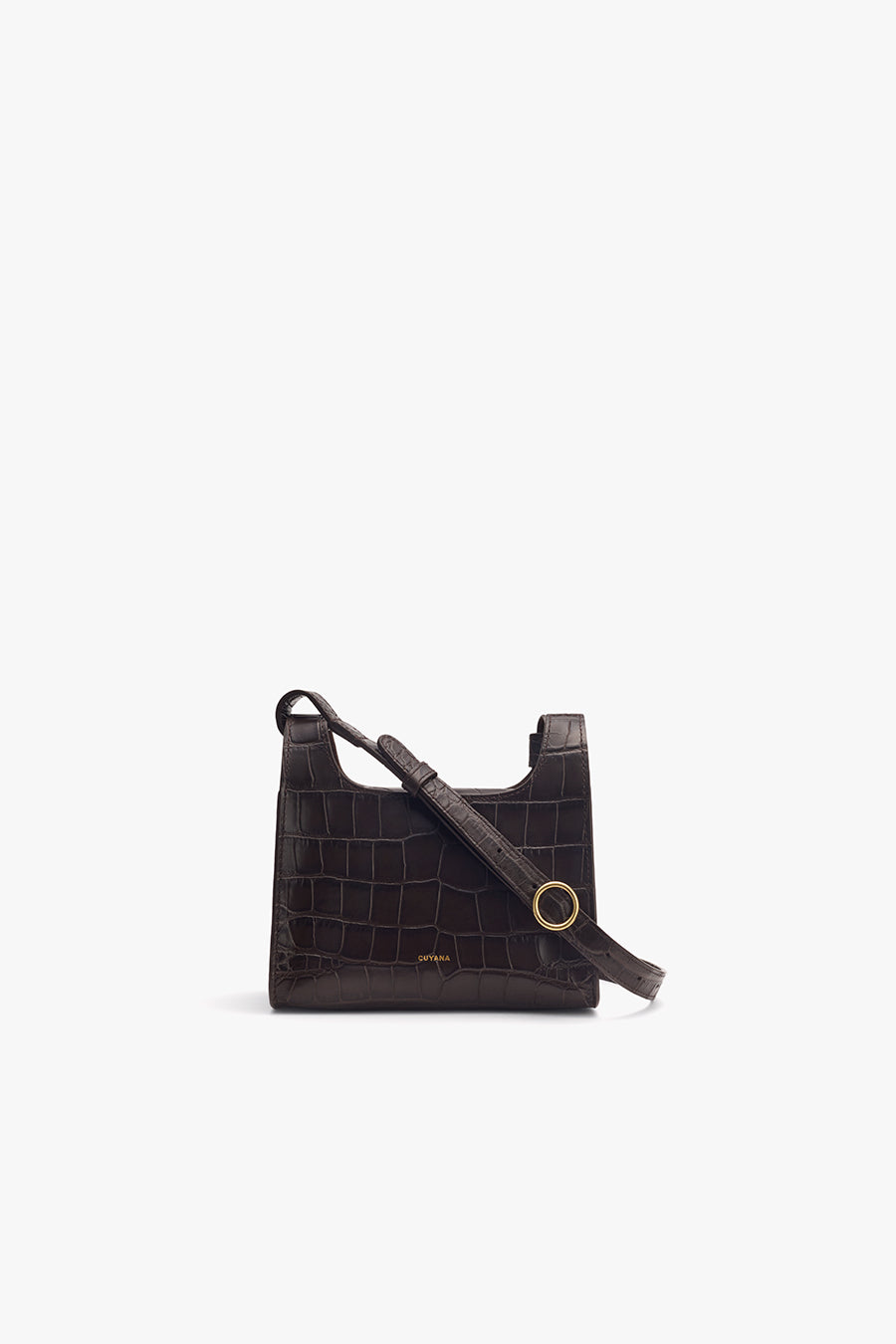 Mini Double Loop Bag (Croco) Mocha / One Size