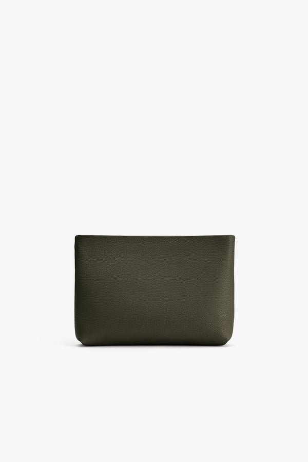 Small Zipper Pouch Dark Olive / One Size