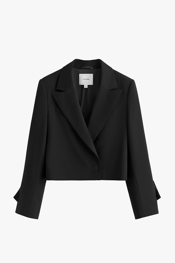 Wool Cropped Blazer Black / Large