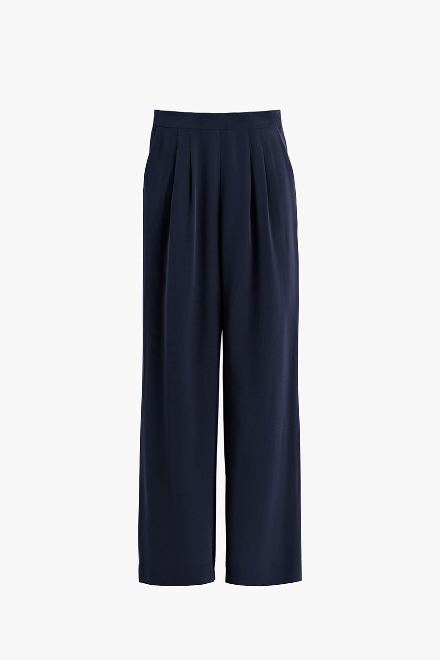 Silk Wide-Leg Pant Navy / Extra Small