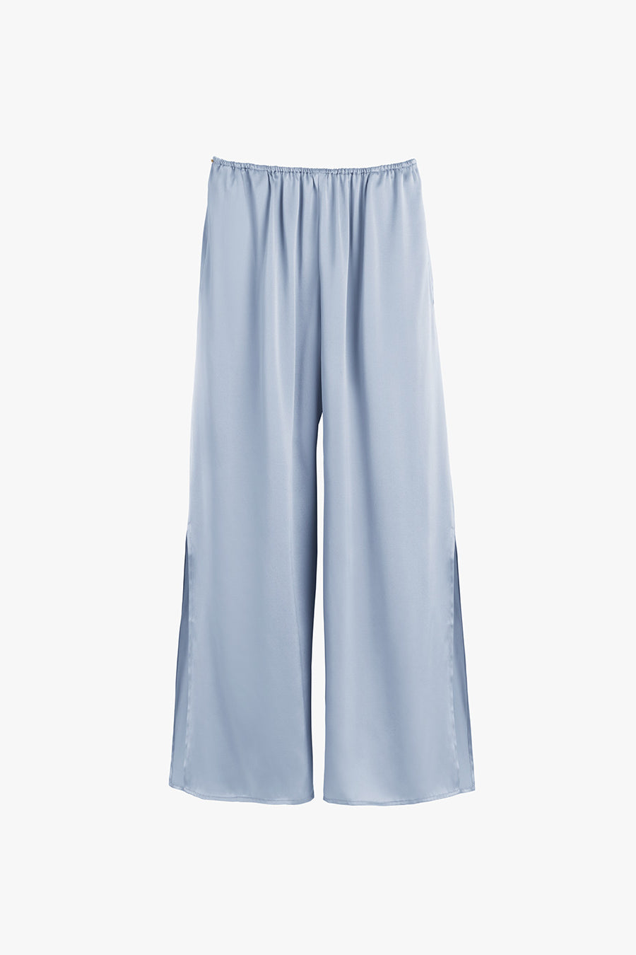 Washable Charmeuse Cropped Wide-Leg Pant Sky Blue / Large