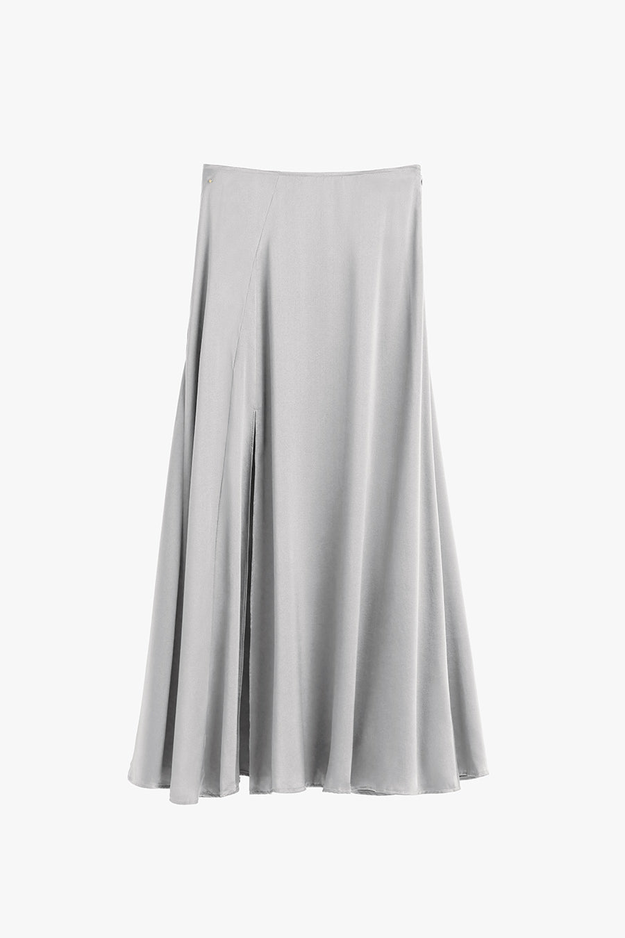 Washable Charmeuse Maxi Skirt Silver / Extra Small