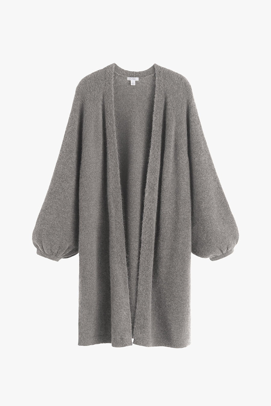 Alpaca Wool Long Cardigan Light Heather Grey / Medium