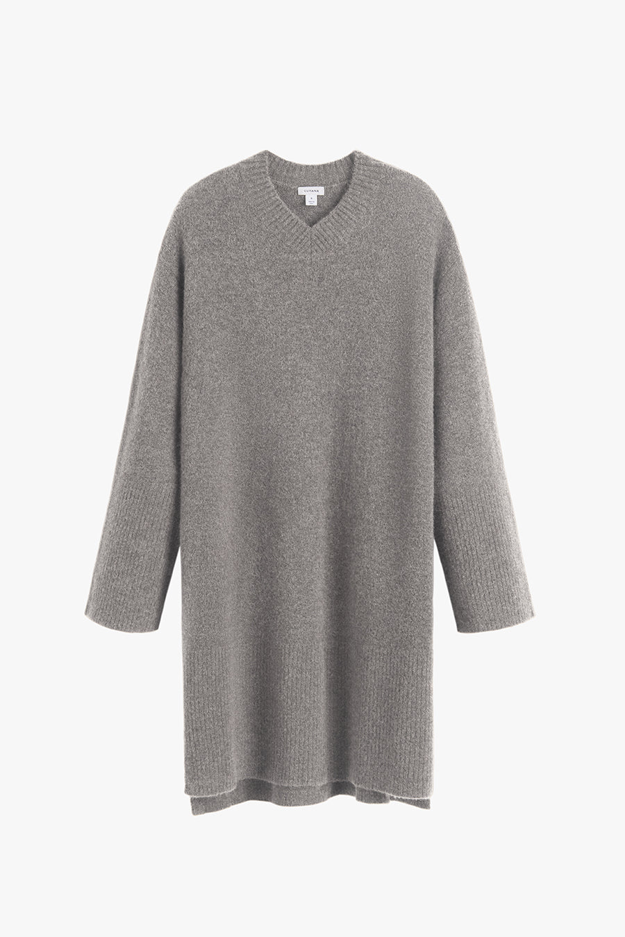 Alpaca Wool Sweater Dress Light Heather Grey / Large