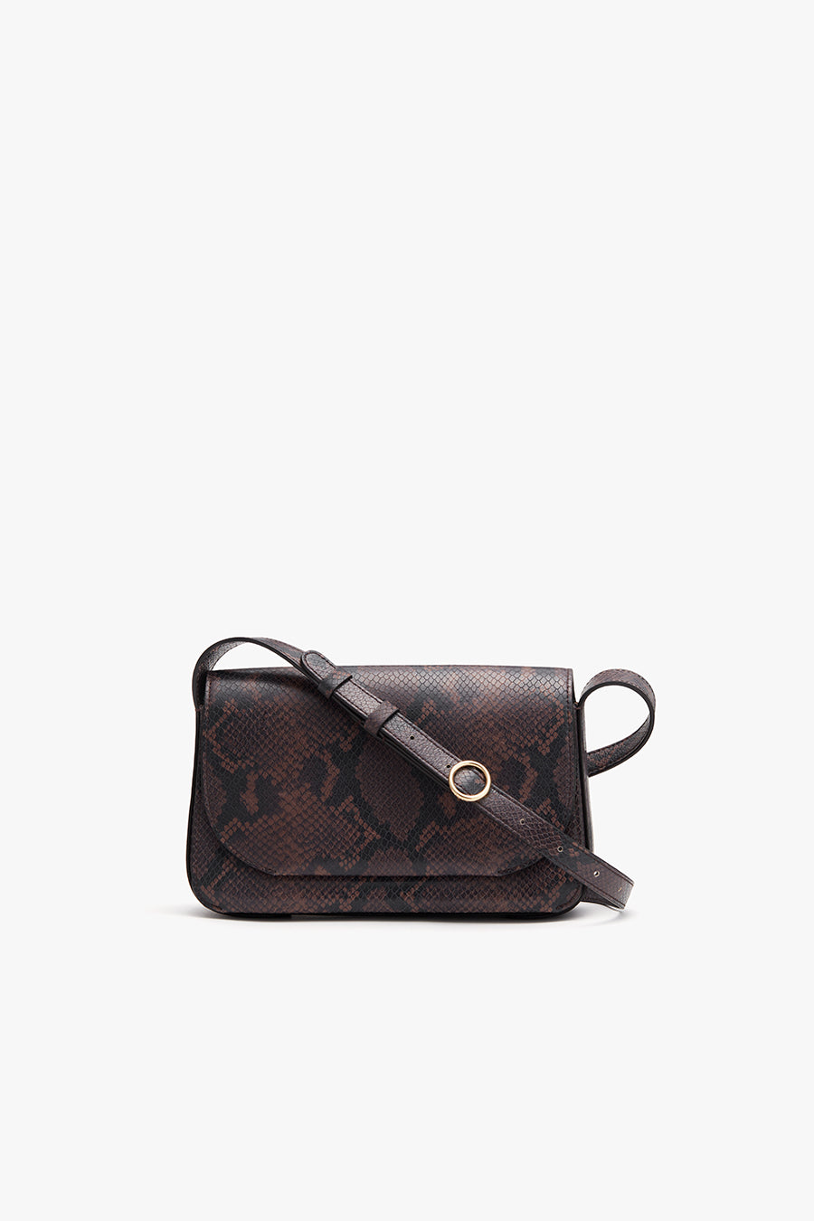 Concertina Shoulder Bag (Snake) Dark Brown / One Size