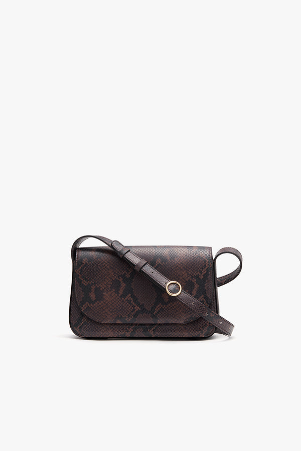 Concertina Shoulder Bag (Snake) Dark Brown / One Size