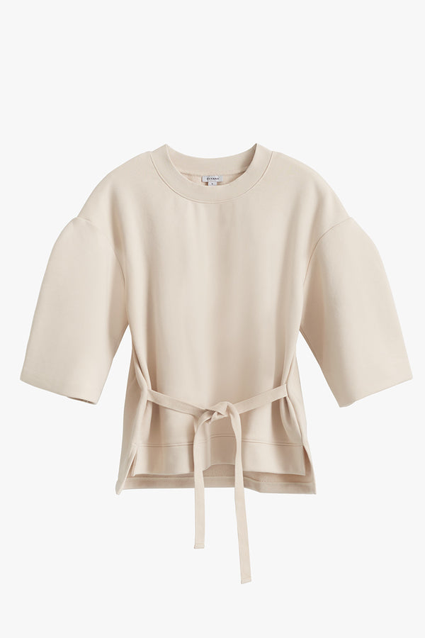 Terry Sculpted Sleeve Sweatshirt Pearl / Large