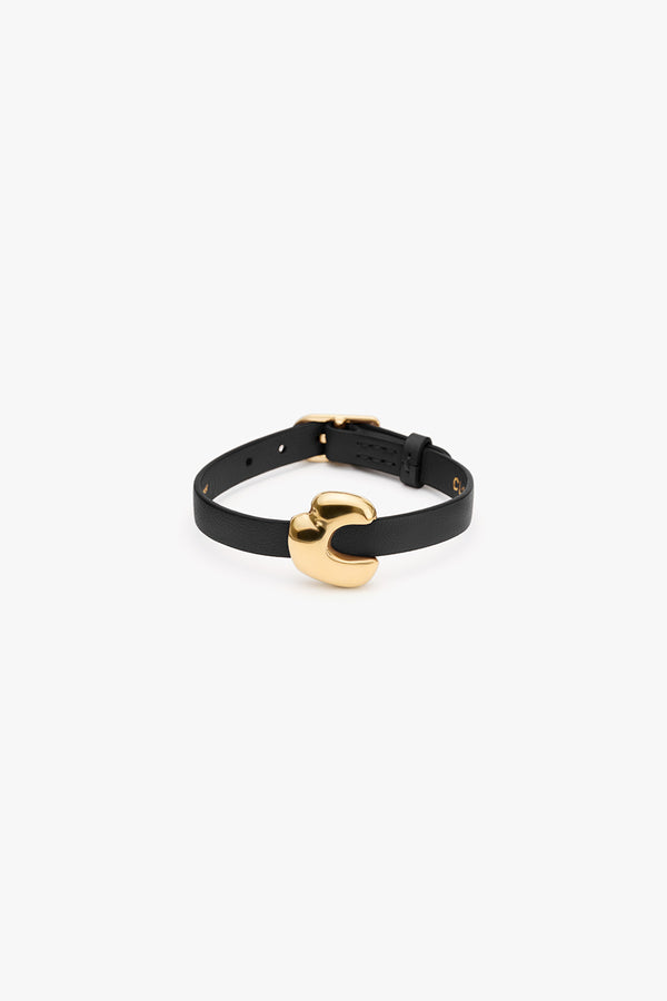 Celestia Leather Bracelet Black / One Size