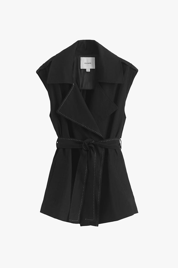 Linen Vest Black / Large