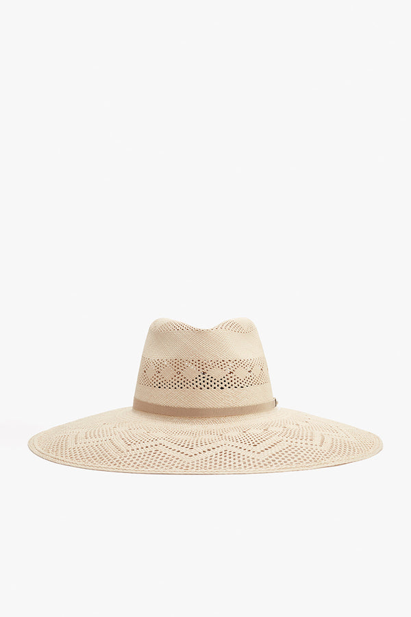 Open Weave Wide Brim Ecuador Hat Natural / 56