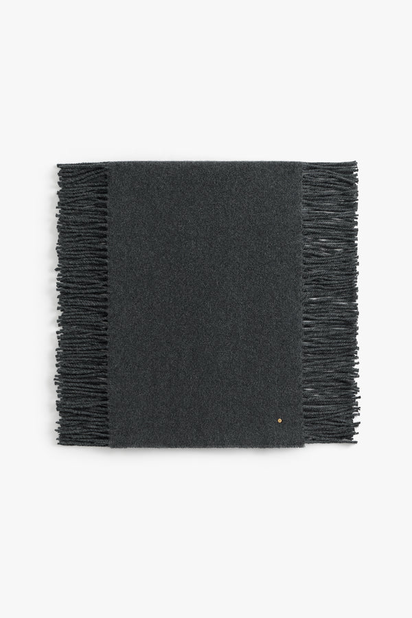 Recycled Cashmere Fringed Scarf Charcoal / One Size