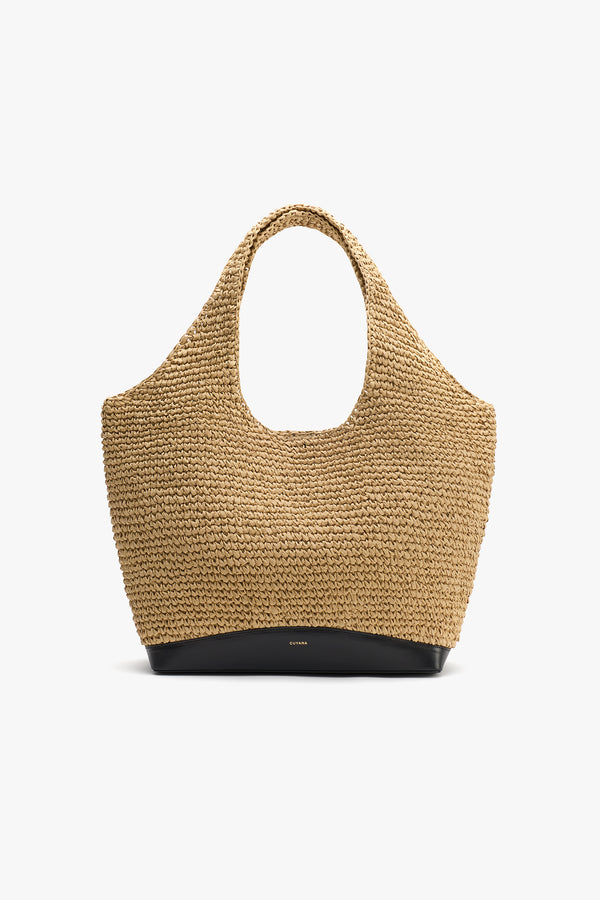 Large Raffia Tote Dark Natural / One Size