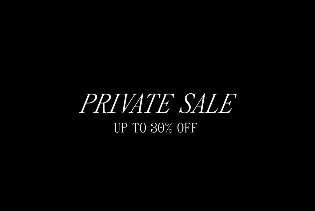 Text reads private sale up to 30 percent off.