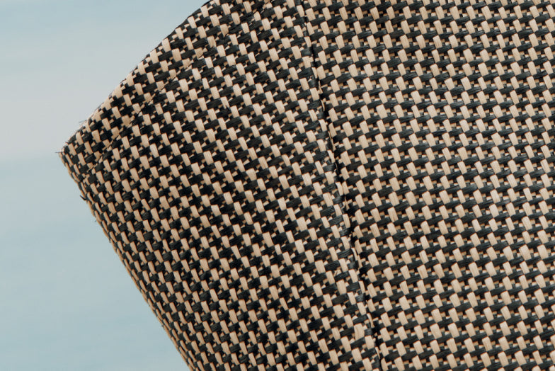Close-up of a textured woven fabric.
