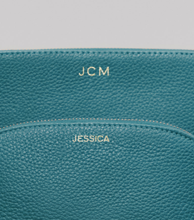 Wallet with two names embossed