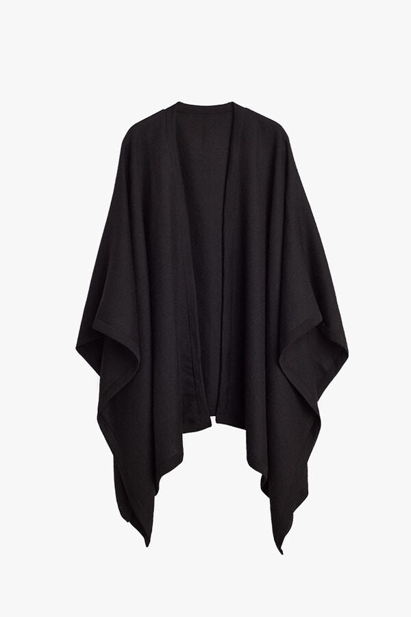 Baby Alpaca Square Edge Cape Black / One Size