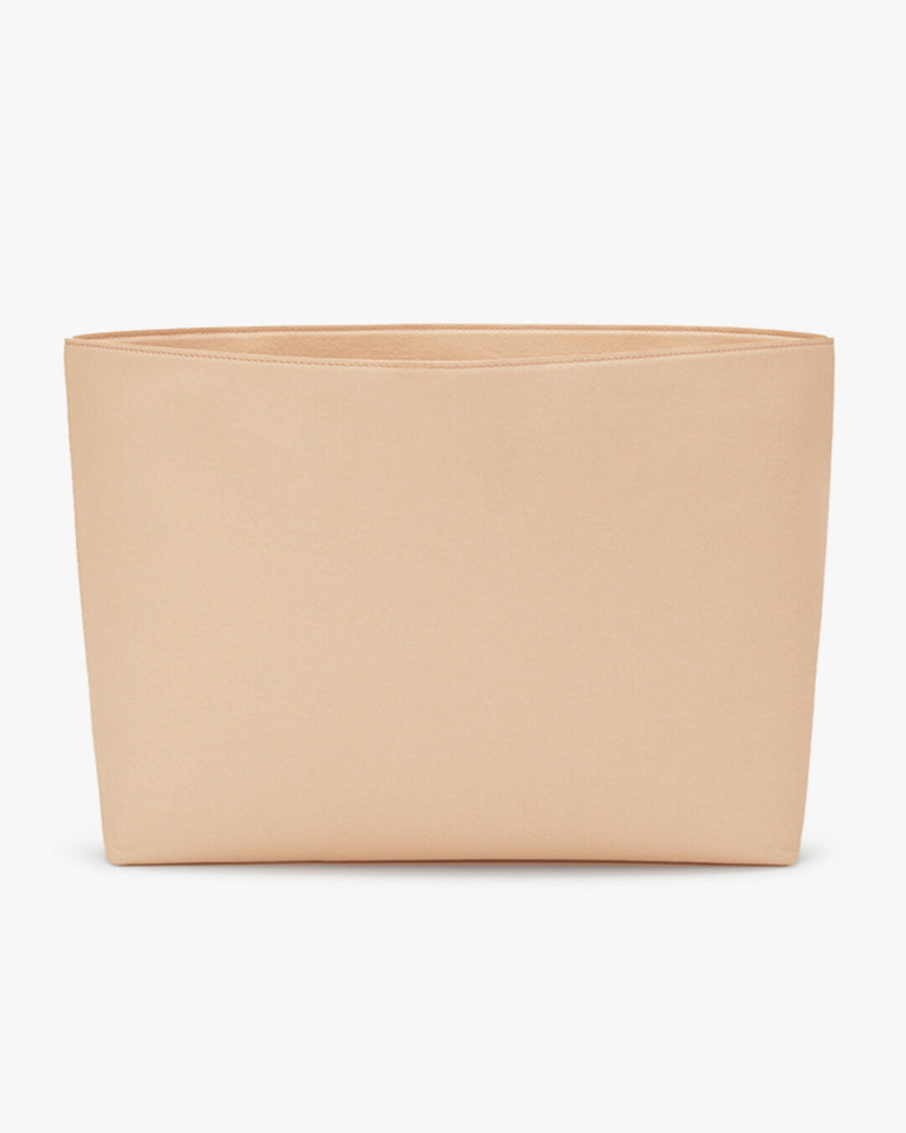A plain rectangular handbag without any visible handles or closures.