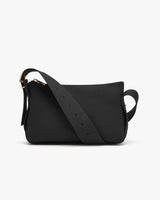 Small shoulder bag with adjustable strap and zipper closure.