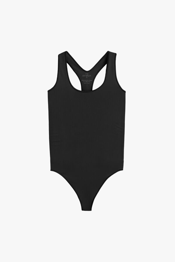 Stretch Tank Bodysuit Black / Small - Medium