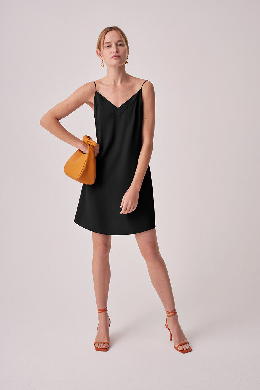 Silk Short Slip Dress Black / Large