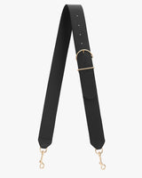 Adjustable strap with buckle and metal clasps at ends.
