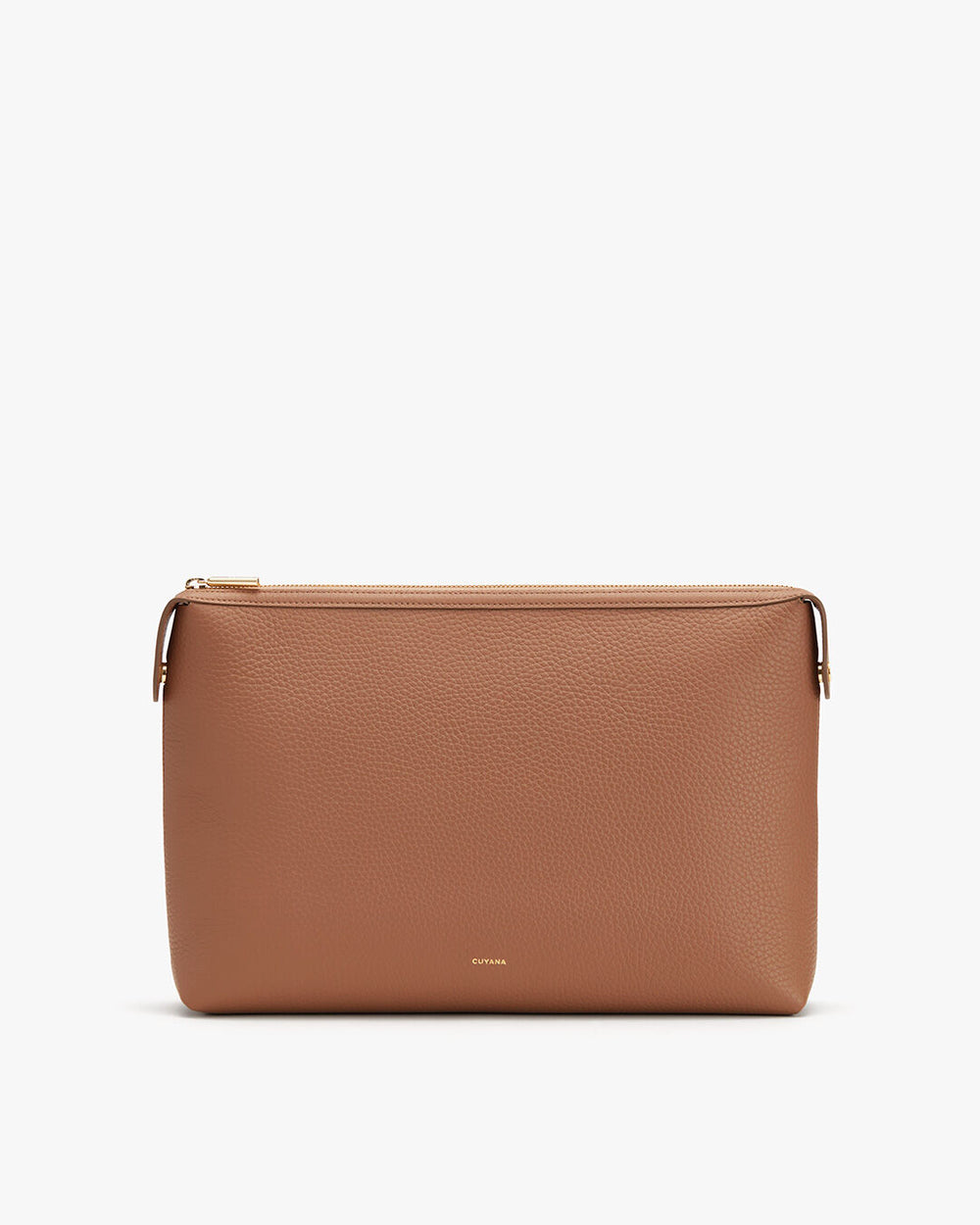 System Pouch Insert (Large) Leather clutch bag with a zipper on a plain background.