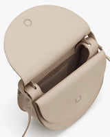 Open handbag with visible interior compartments.