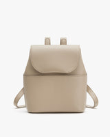 Backpack with a flap closure and shoulder straps.
