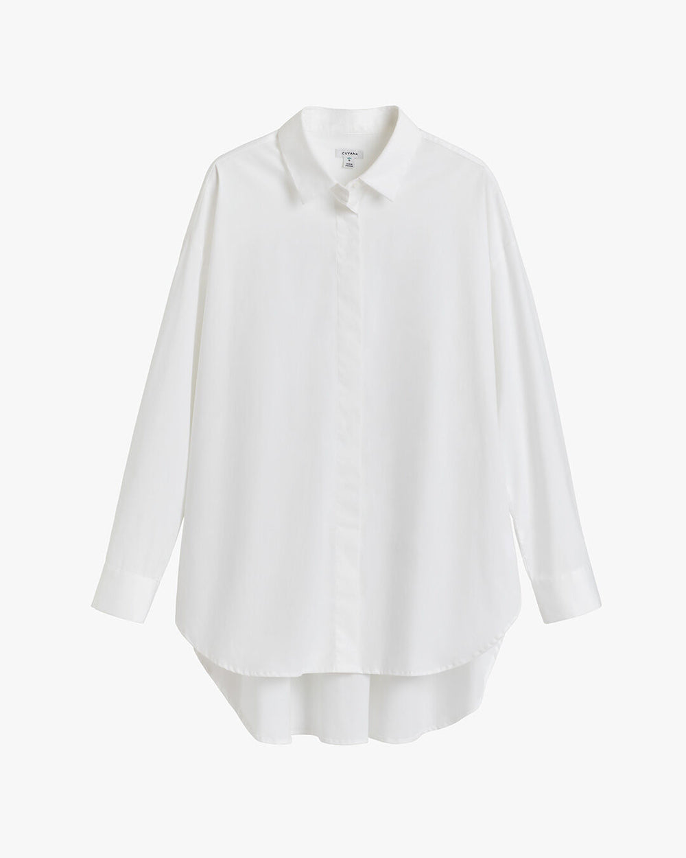 Poplin Oversized Shirt Long sleeve blouse on plain background