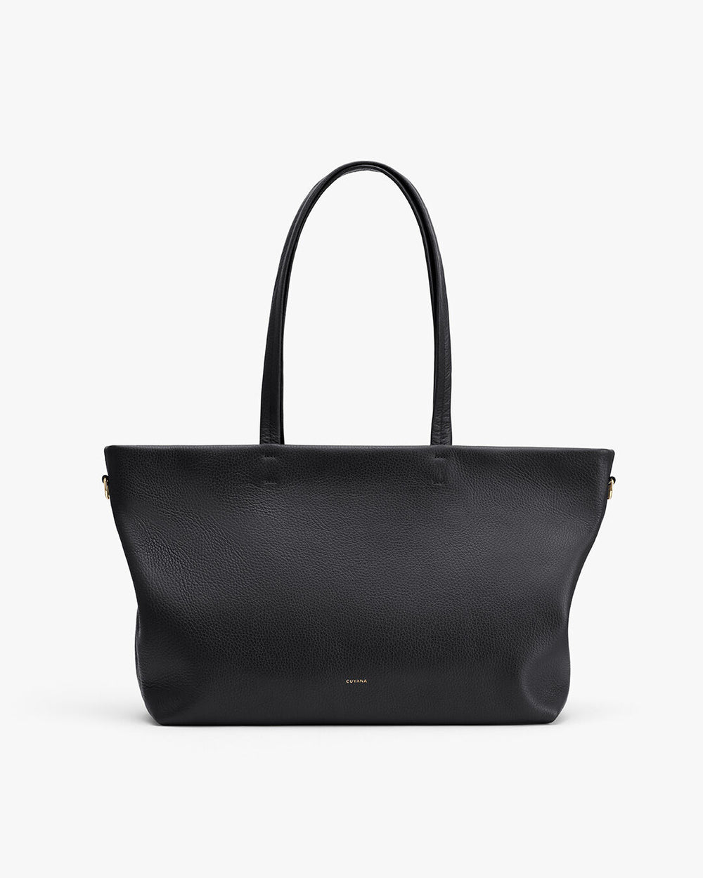 Large tote bag with two handles and a brand logo at the bottom front.