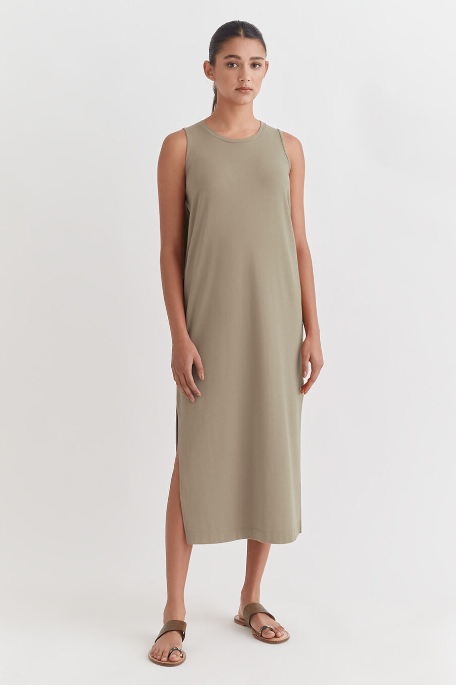 Drape-Back Dress Sage / Small