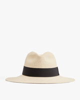 Wide-brimmed hat with a ribbon around the base.