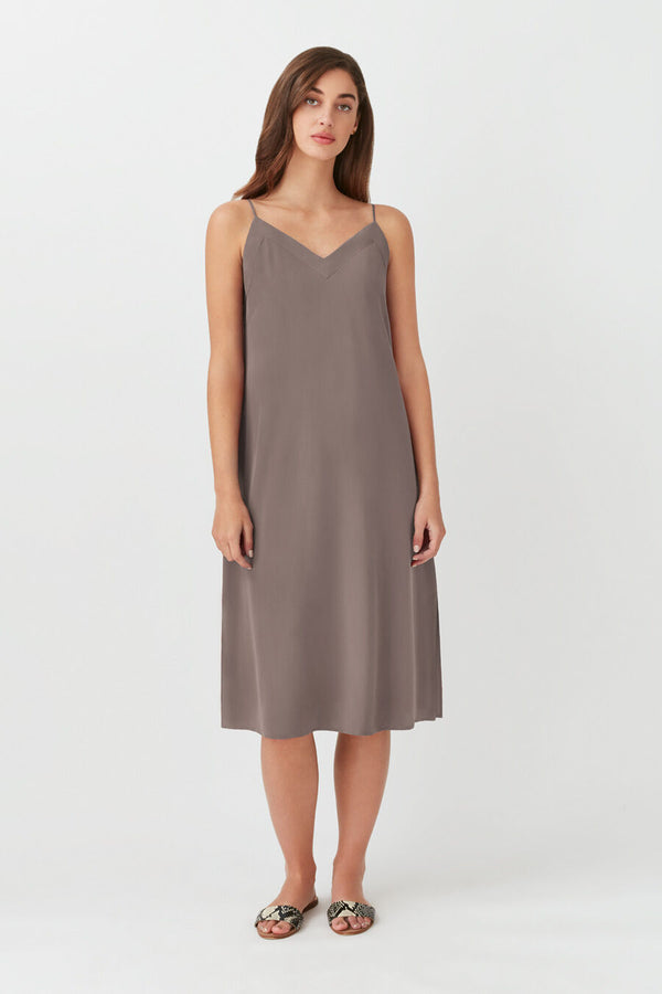 Silk Slip Dress Mushroom / Extra Small